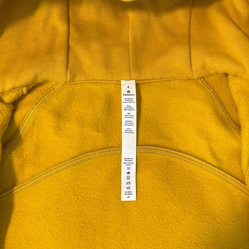 Lululemon gold full-zip hoodie, size 4, EUC - Picture 2 of 7